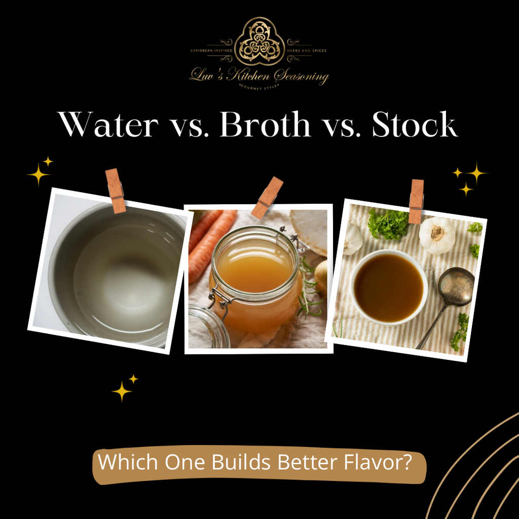 Stock vs. Broth vs. Water. Which builds better flavor?